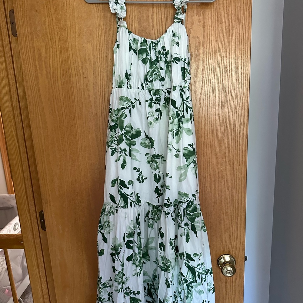 Abercrombie & Fitch Green Floral Midi Dress